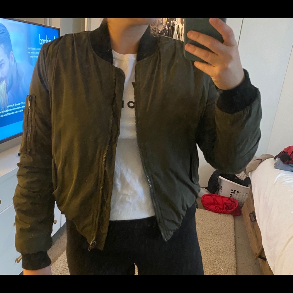 Green bomber jacket